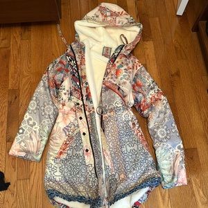 johnny was printed sherpa coat